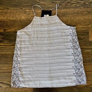 Alta Black and White Striped Tank Top
